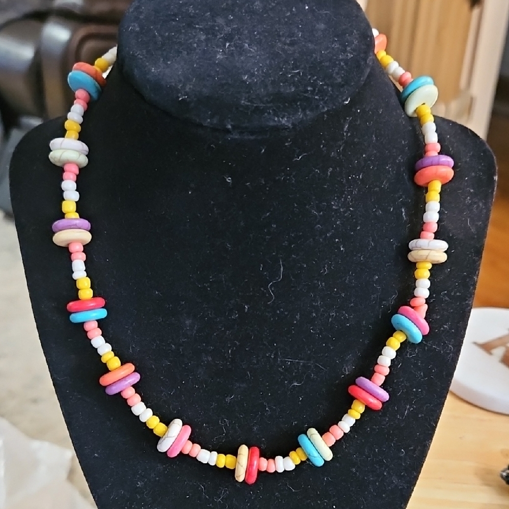 Colorful Beaded Stretchy Necklace